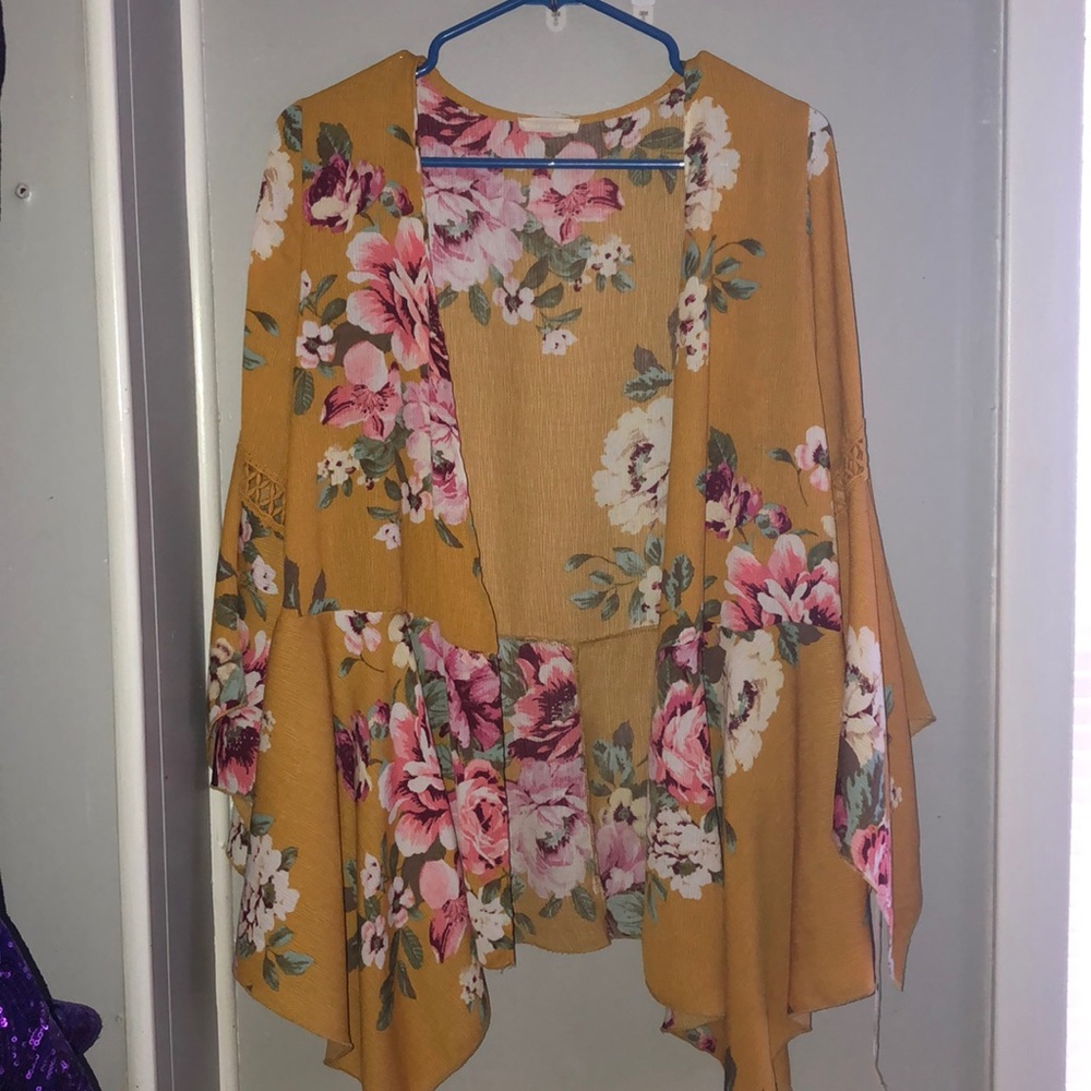 Mustard Yellow/ Cardigan/ Floral